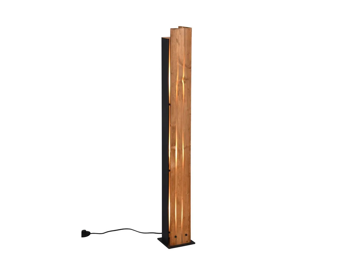 LED Stehlampe aus Holz, inkl. E27 LED, Höhe 120cm, dimmbar, LED wechselbar, warmweiß, kleine Stehleuchte skandinavisch, Wohnzimmer Lampe stehend Zimmer-Ecke de Trio en Beige – photo produit