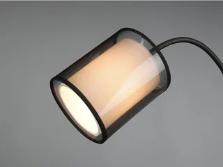 LED Stehlampe mit Leselampe & Stoffschirm Höhe 174cm, dimmbar, LED wechselbar, Warmweiß, moderne Steh-Leuchte zum Lesen, Wohnzimmer Lese-Ecke von Trio in Schwarz, Weiß – Produktfoto 5 von 5