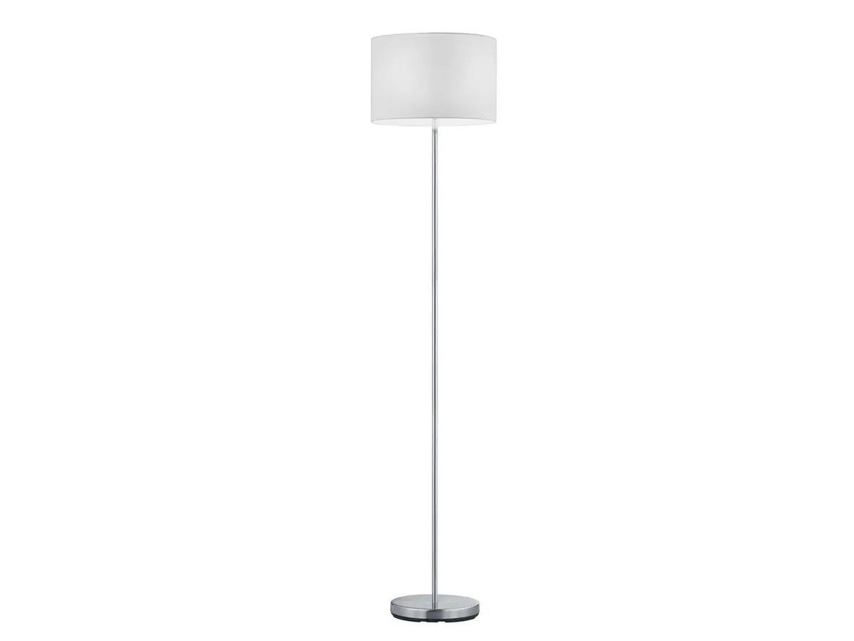 LED Stehlampe mit Stoffschirm Höhe 160cm, dimmbar, LED wechselbar, Warmweiß, Designklassiker Stehleuchte Wohnzimmerlampe stehend inkl. Leuchtmittel de Trio en Blanc – photo produit