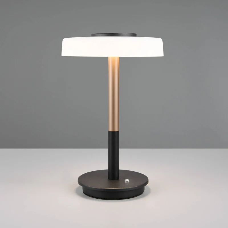 LED tafellamp Celeste wit/bruin 35 cm glas/metaal Touchdim van Trio in Wit, Koffiebruin, Zwart – productfoto