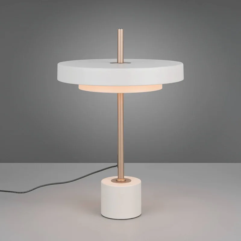LED tafellamp Keaton, lichtgrijs, hoogte 45 cm, metaal, CCT von Trio in Hellgrau, Weiß – Produktfoto