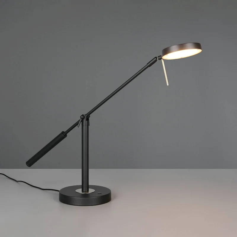 LED tafellamp Monza, matzwart, hoogte 52 cm, metaal de Trio en Zwart mat – photo produit