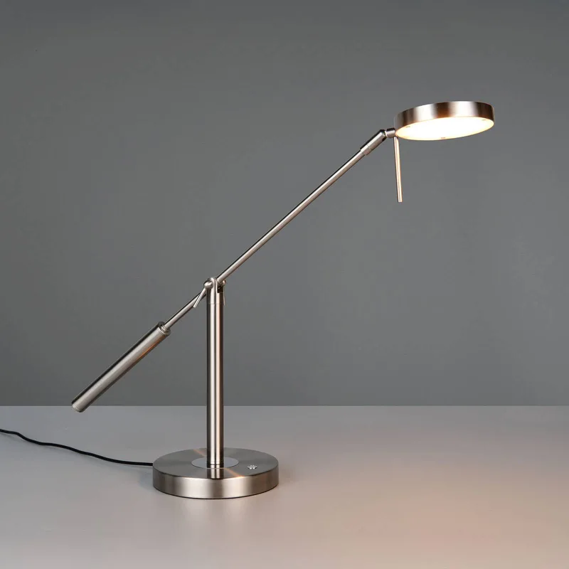 LED tafellamp Monza, nikkelkleurig, hoogte 52 cm, metaal fra Trio i Mat nikkel – produktbillede