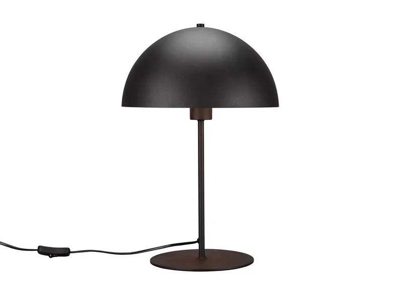 LED Tischleuchte Pilzlampe Metall Gold, Höhe 45cm, dimmbar, LED wechselbar, Warmweiß, groß-e Bauhaus Nacht-tischlampe Lampenschirm Pilz-form mit E27 LED de Trio en Noir – photo produit