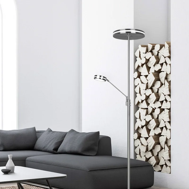 LED uplighter Franklin, leeslamp van Trio in Mat nikkel – productfoto