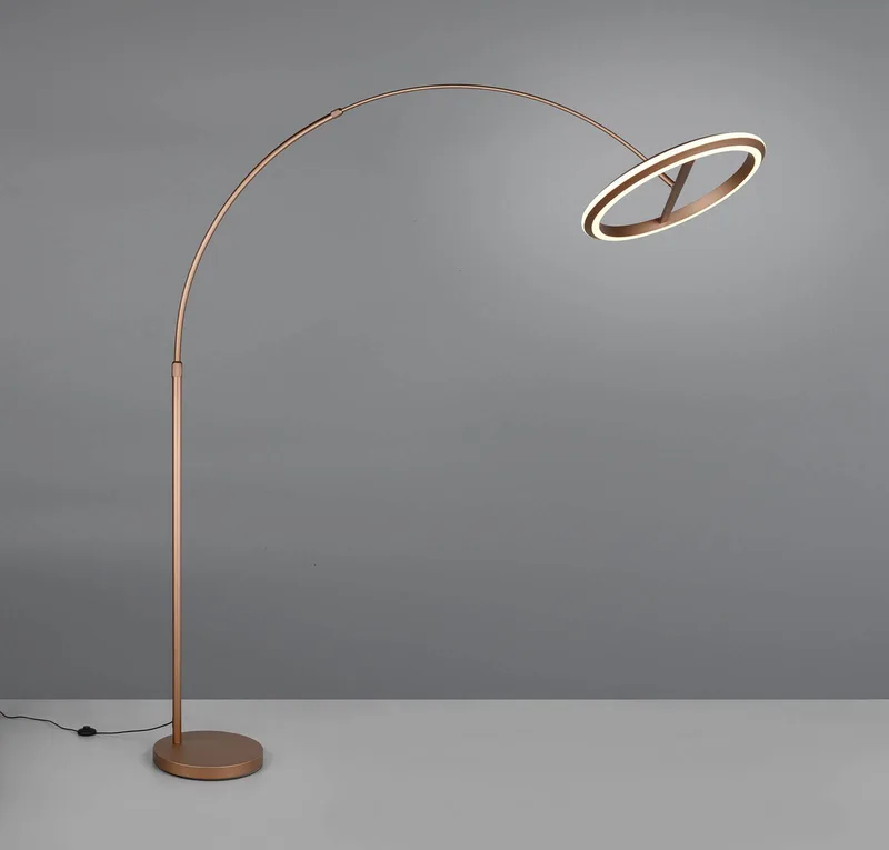 LED vloerlamp Amador, hoogte 205 cm metaal från Trio i Koffiebruin – produktbild