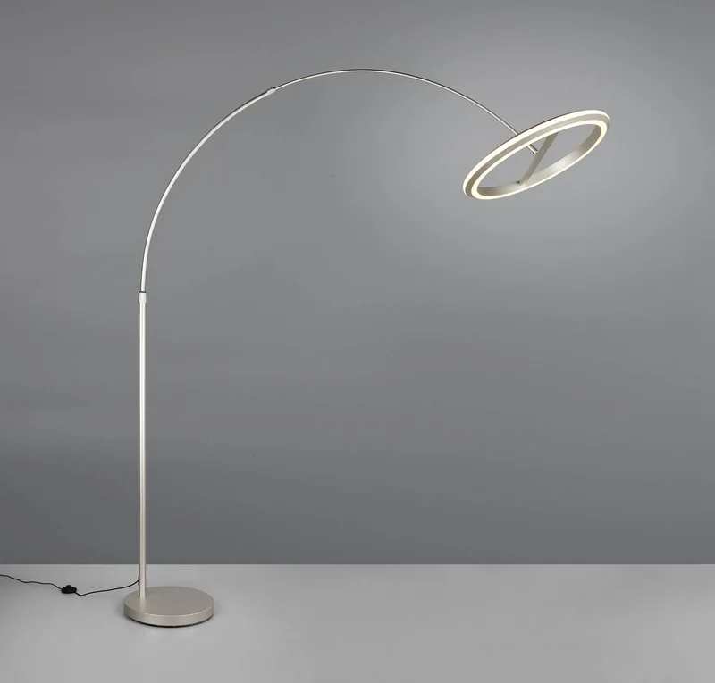 LED vloerlamp Amador, nikkelkleurig, hoogte 205 cm Metaal fra Trio i Mat nikkel – produktbillede