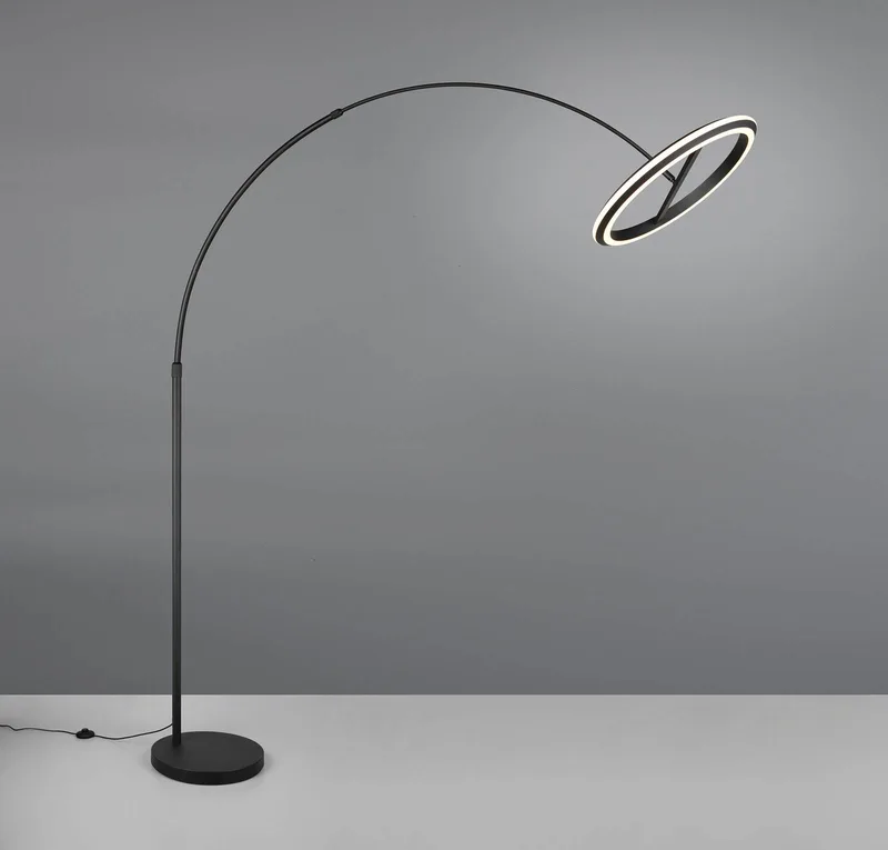 LED vloerlamp Amador, zwart, hoogte 205 cm metaal fra Trio i Zwart mat – produktbillede