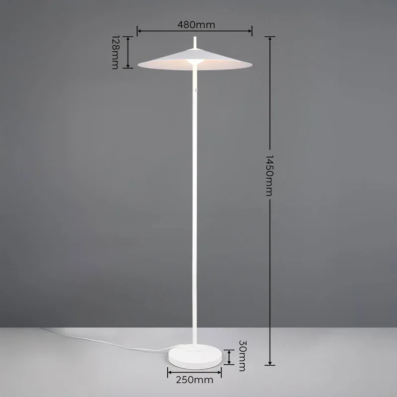 LED vloerlamp Amalo, hoogte 145 cm, metaal, CCT från Trio i Mat wit – produktbild