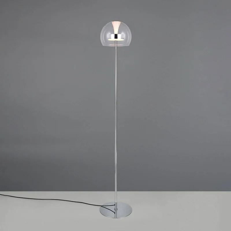 LED vloerlamp Flynt, hoogte 130 cm, chroomkleurig, metaal, CCT von Trio in Chrom, Helder – Produktfoto