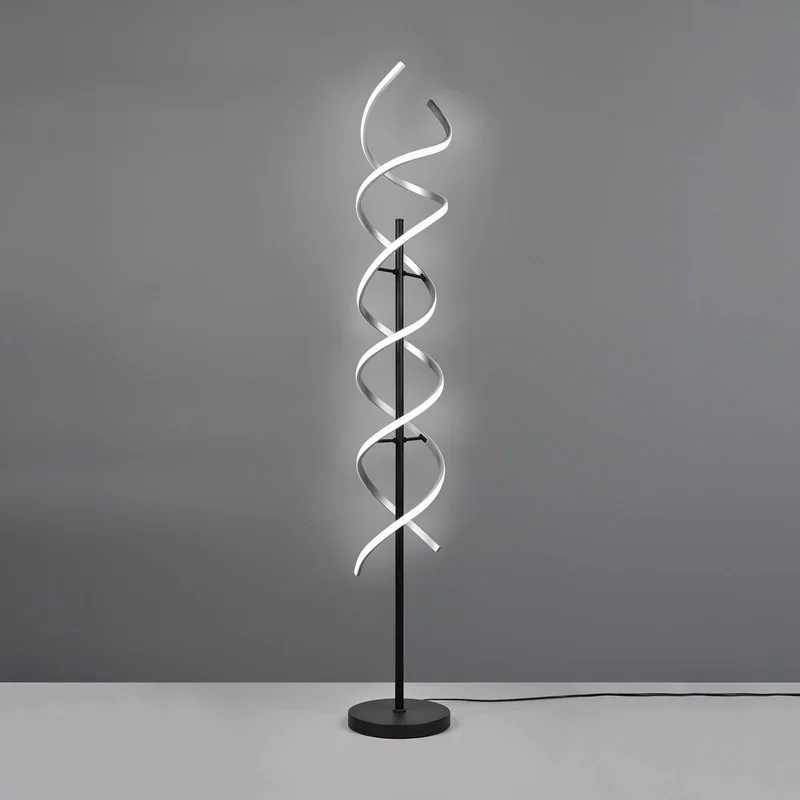 LED vloerlamp Sequence, dimbaar, CCT, aluminium fra Trio i Geborsteld aluminium – produktbillede