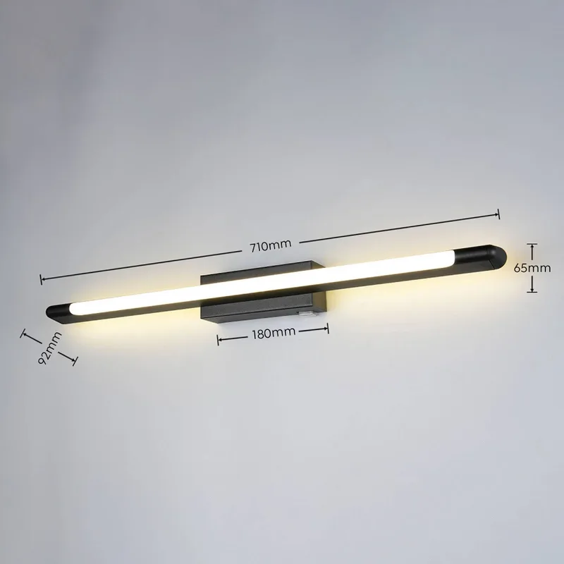 LED wandlamp Alberto zwart, breedte 71 cm, IP44 de Trio en Noir, Blanc – photo produit