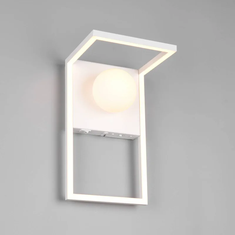 LED wandlamp Arola, mat wit, breedte 17 cm, metaal de Trio en Wit mat – photo produit