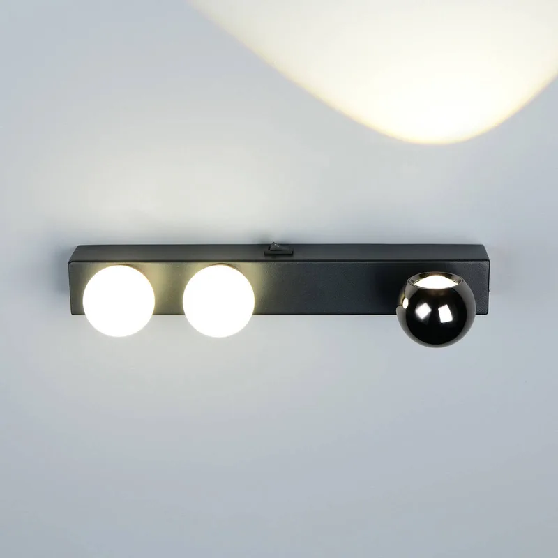 LED wandlamp Arpino zwart, breedte 30 cm, metaal, 3-lamps. de Trio en Zwart mat – photo produit