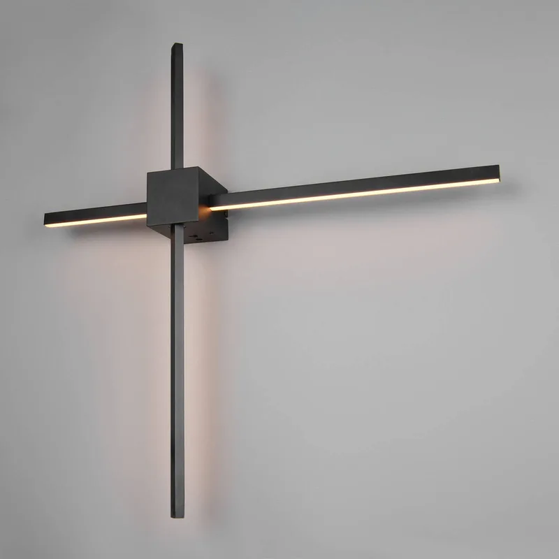 LED wandlamp Cassino, matzwart, breedte 67 cm, metaal by Trio in Zwart mat – product photo
