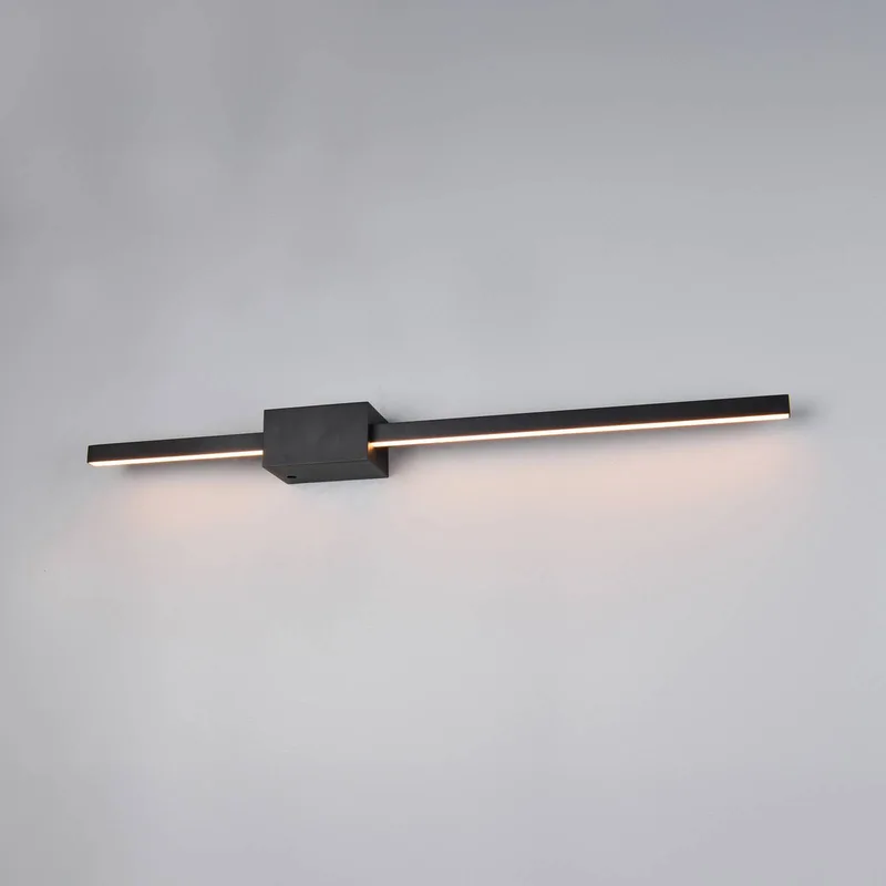 LED wandlamp Cassino, matzwart, breedte 70 cm, metaal de Trio en Zwart mat – photo produit