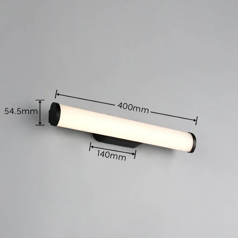 LED wandlamp Ernesto, zwart, breedte 40 cm, 3.000 K, IP44 fra Trio i Matzwart, Hvid – produktbillede