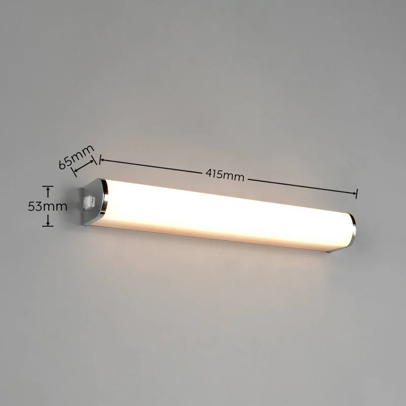 LED wandlamp Giacomo, breedte 41 cm, metaal, IP44 de Trio en Chrome – photo produit