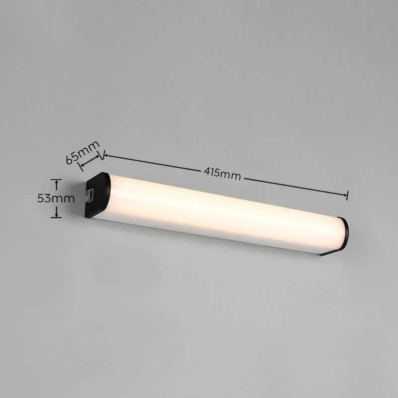 LED wandlamp Giacomo, breedte 41 cm, metaal, IP44 de Trio en Noir – photo produit