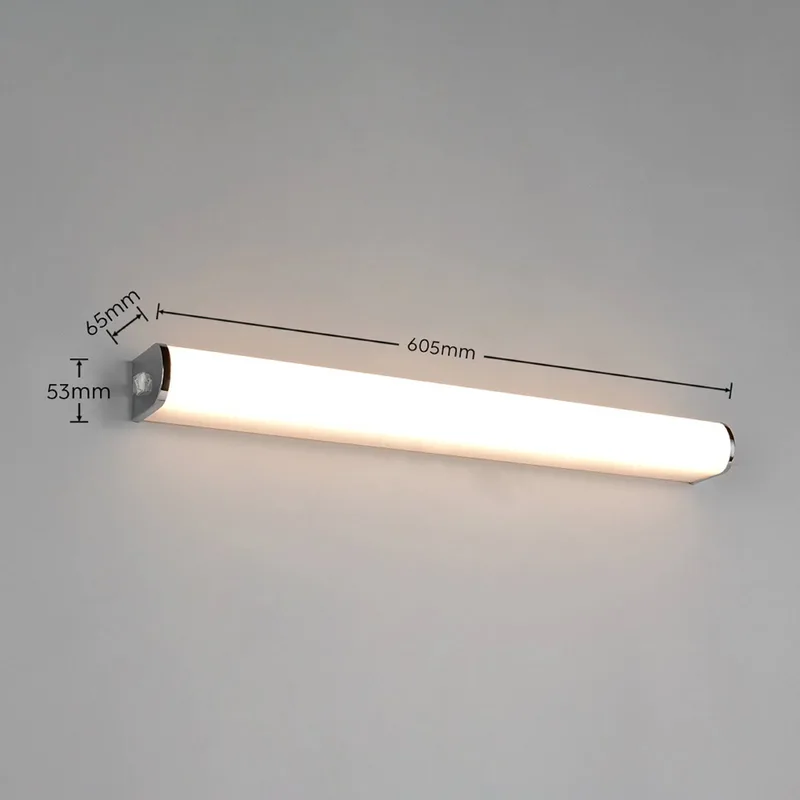 LED wandlamp Giacomo, breedte 60 cm, metaal, IP44 de Trio en Chrome – photo produit