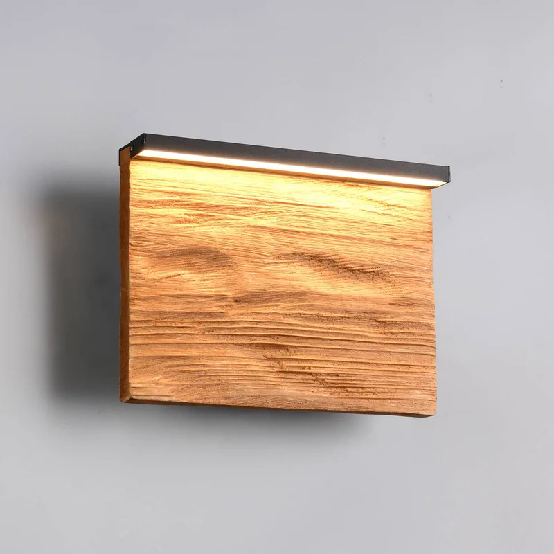 LED wandlamp Kalea, breedte 20 cm, houtkleurig, hout de Trio en Houtkleurig, Noir – photo produit