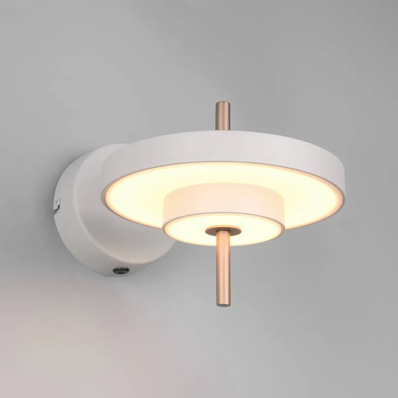 LED wandlamp Keaton, lichtgrijs, Ø 20 cm, metaal, CCT de Trio en Gris clair, Blanc – photo produit