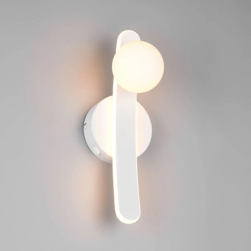 LED wandlamp Napoli, mat wit, hoogte 34 cm, metaal, CCT de Trio en Wit mat – photo produit