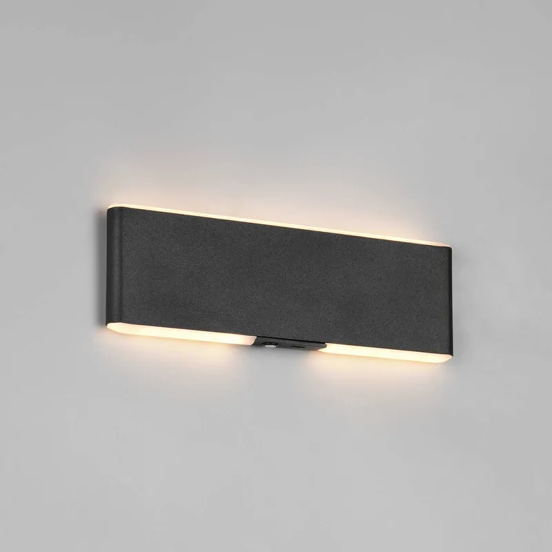 LED wandlamp op accu Conchita, breedte 22 cm, zwart, metaal de Trio en Zwart mat – photo produit