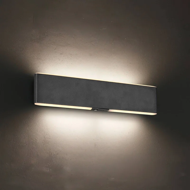 LED wandlamp op batterijen Conchita, breedte 32 cm, zwart, metaal de Trio en Zwart mat – photo produit
