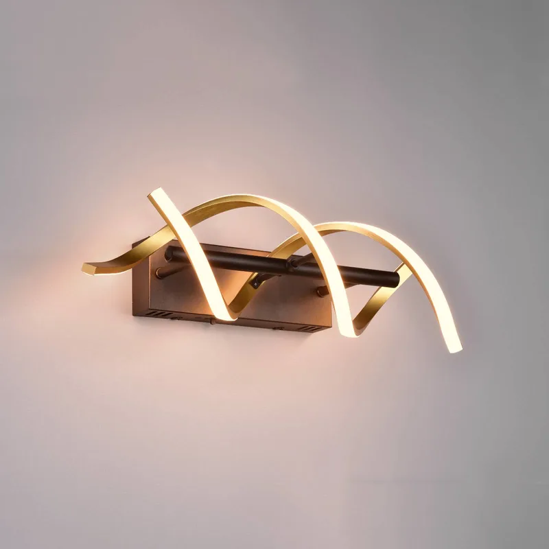 LED wandlamp Sequence, dimbaar, CCT, messing von Trio in Mat messing, Schwarz – Produktfoto