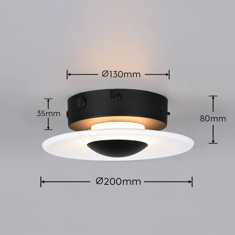 LED wandlamp Sirena, Ø 20 cm, glas, CCT de Trio en Blanc – photo produit