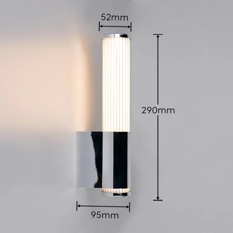 LED wandlamp Stefano, chroomkleurig, hoogte 29 cm, metaal, IP44 de Trio en Chrome, Blanc – photo produit