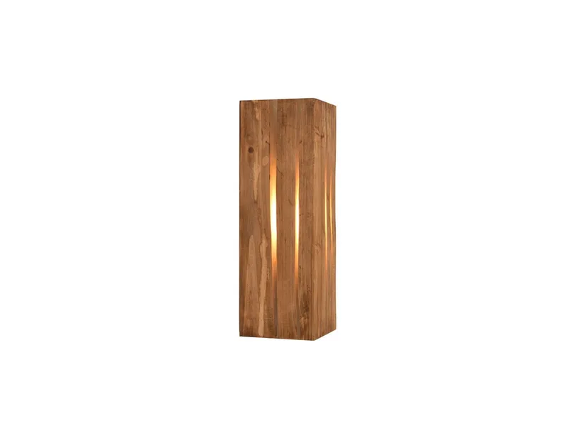 LED Wandleuchte aus Holz, inkl. E14 LED Höhe 30cm, dimmbar, LED wechselbar, Warmweiß, dreieckige innen Wandlampe ausgefallen modern, Wohnzimmer & Flur de Trio en Beige – photo produit