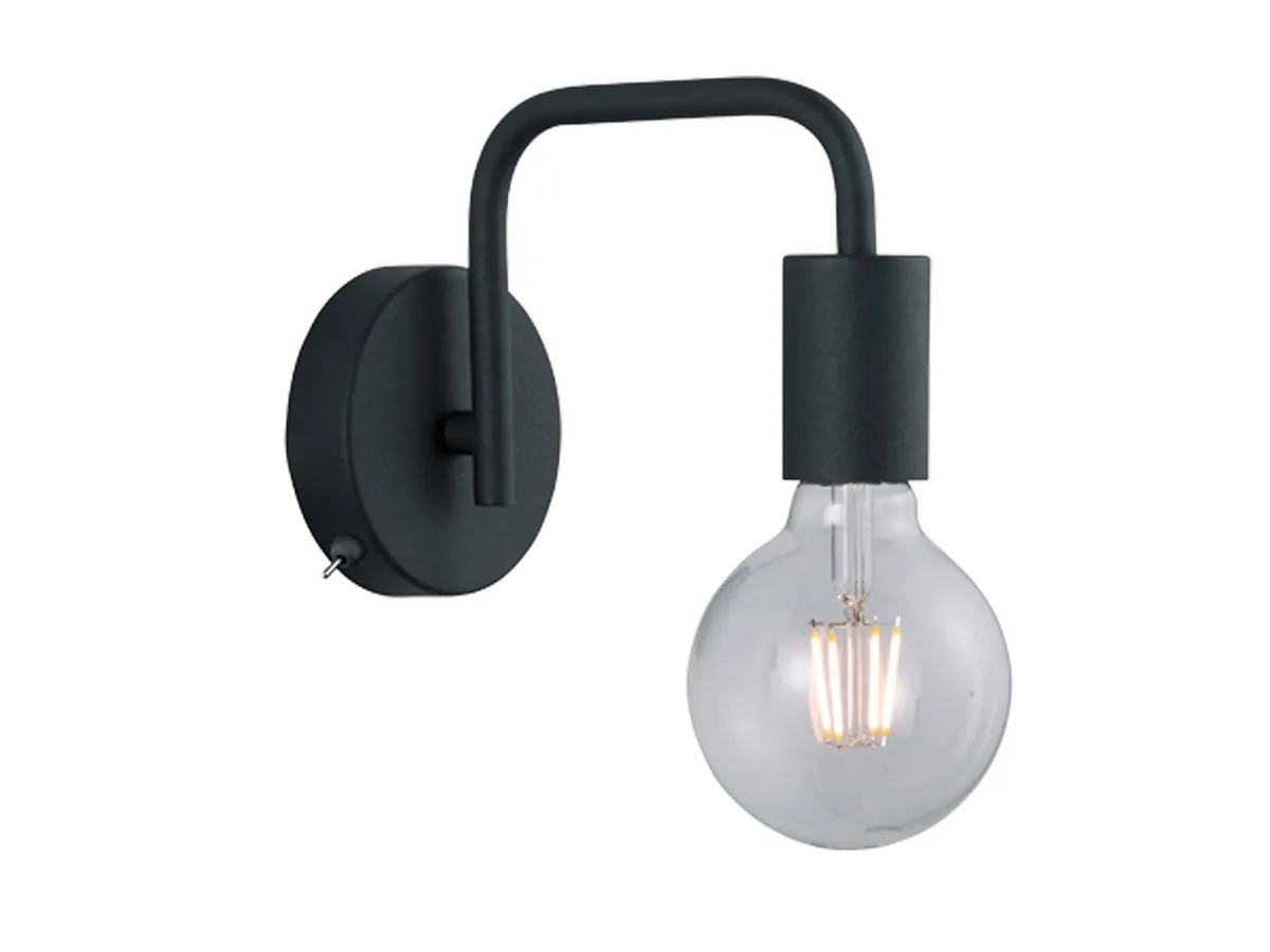 LED Wandleuchte, LED wechselbar, innen klein-e mit Schalter Industrial minimalistisch Höhe 15cm de Trio en Noir – photo produit