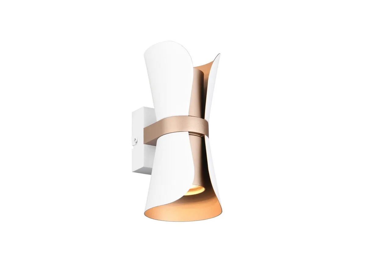 LED Wandleuchte, Leuchtmittel dimmbar, LED wechselbar, Warmweiß, ausgefallen-e Up Down Wandbeleuchtung innen mit Zylinder Lampenschirm de Trio en Blanc – photo produit