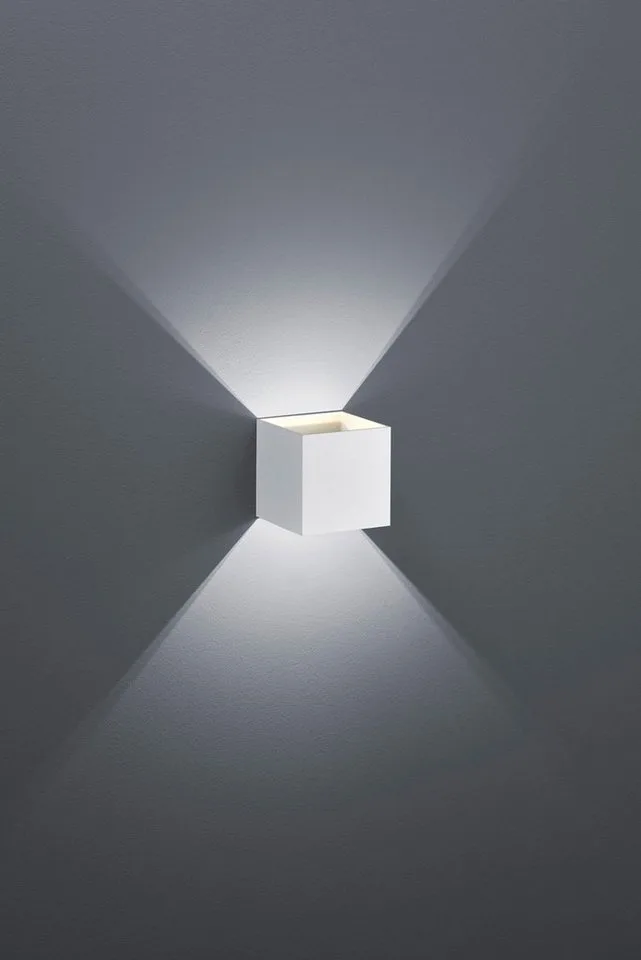 LED Wandleuchte Louis, LED fest integriert, Warmweiß, LED Wandlampe mit up-and-down Beleuchtung de Trio en Blanc – photo produit