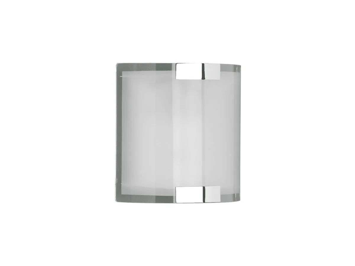 LED Wandleuchte mit Glasschirm inkl. E14 LED, Höhe 20cm, dimmbar, LED wechselbar, Warmweiß, innen Wandlampe Designklassiker, Flurlampe flach, Treppenhaus de Trio en Argent, Blanc – photo produit