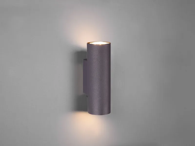 LED Wandleuchte Up & Down Höhe 18cm, inkl. GU10 LED, dimmbar, LED wechselbar, Warmweiß, kleine innen Wandlampe, indirekte Wand-Beleuchtung Wohnzimmer van Trio in Zwart – productfoto 3 van 5