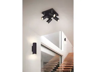 LED Wandleuchte Up & Down Höhe 18cm, inkl. GU10 LED, dimmbar, LED wechselbar, Warmweiß, kleine innen Wandlampe, indirekte Wand-Beleuchtung Wohnzimmer van Trio in Zwart – productfoto 5 van 5