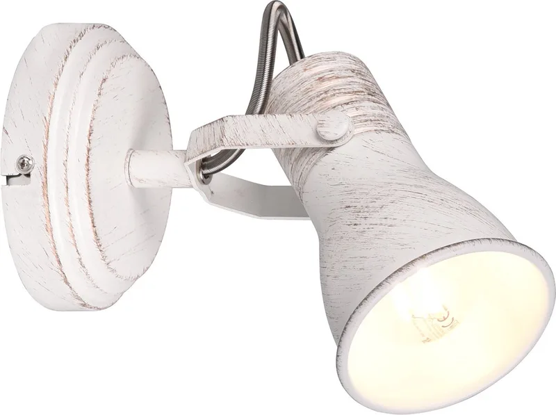 LED Wandspot - Wandverlichting - E14 Fitting - 1-lichts - Rond - Antiek - Aluminium von Trio in Weiß – Produktfoto