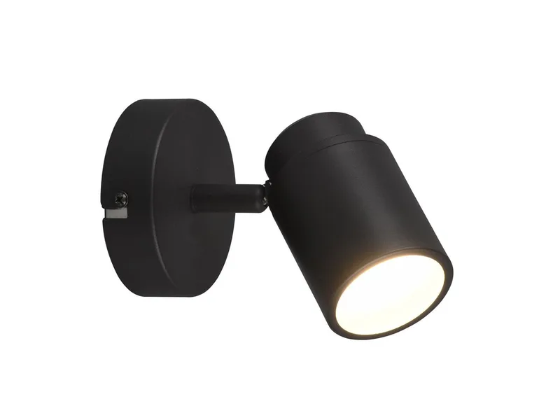 LED Wandstrahler Badezimmer geeignet, Tiefe 15,5cm, dimmbar, LED wechselbar, Warmweiß, innen Wand-Lampe Gäste WC, Badlampe Strahler schwenkbar inkl. GU10 LED fra Trio i Sort – produktbillede