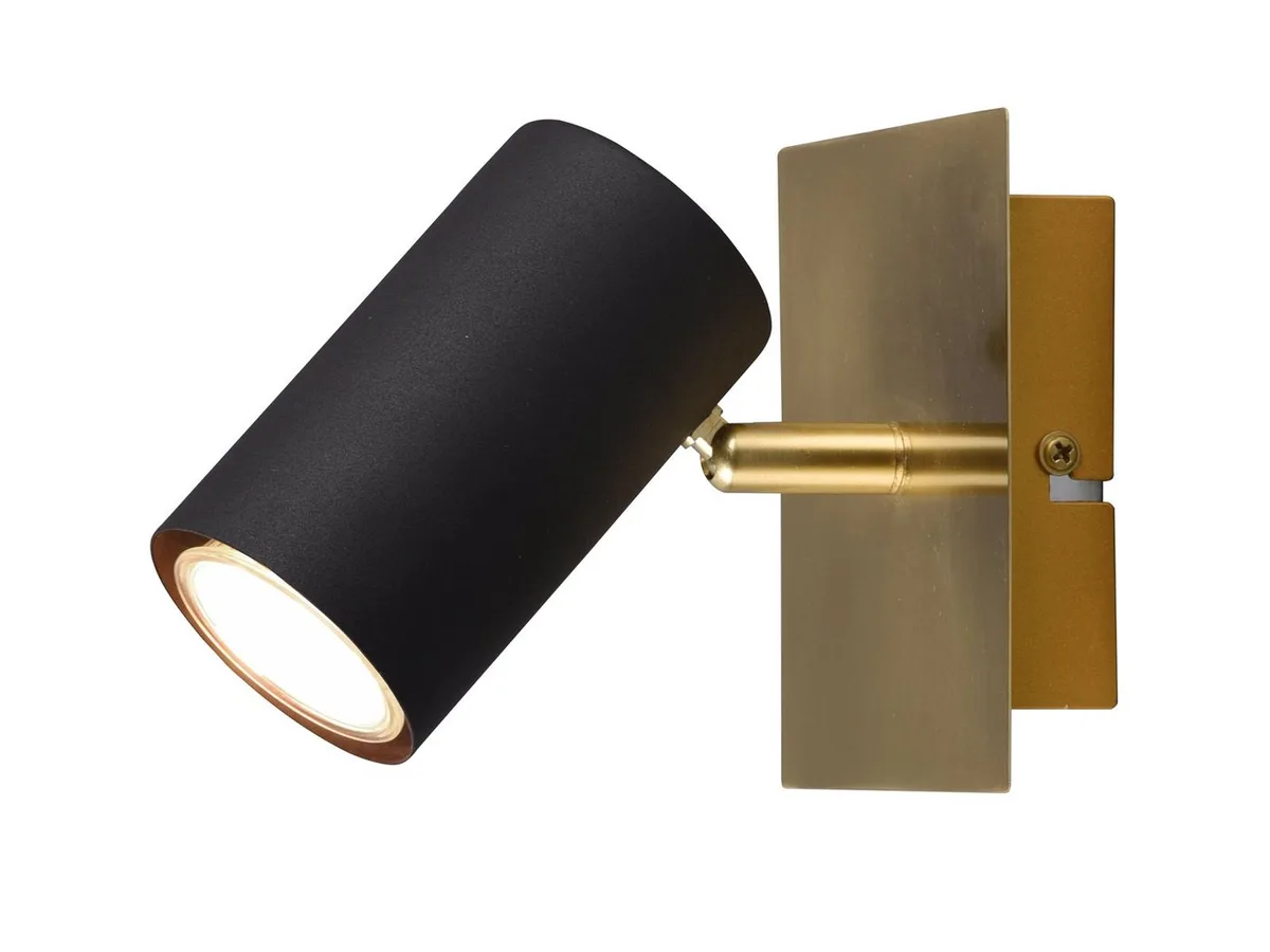 LED Wandstrahler Spot schwenkbar Höhe 12cm inkl. GU10 LED, dimmbar, LED wechselbar, Warmweiß, kleine innen Wand-Leuchte für Wohnzimmer & Flur fra Trio i Sort – produktbillede
