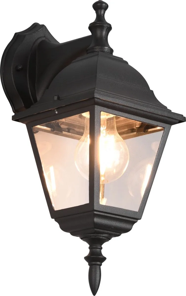 LIVENZA - Wandlamp - excl. 1x E27 4W - Buitenverlichting - IP44 fra Trio i Zwart mat – produktbillede