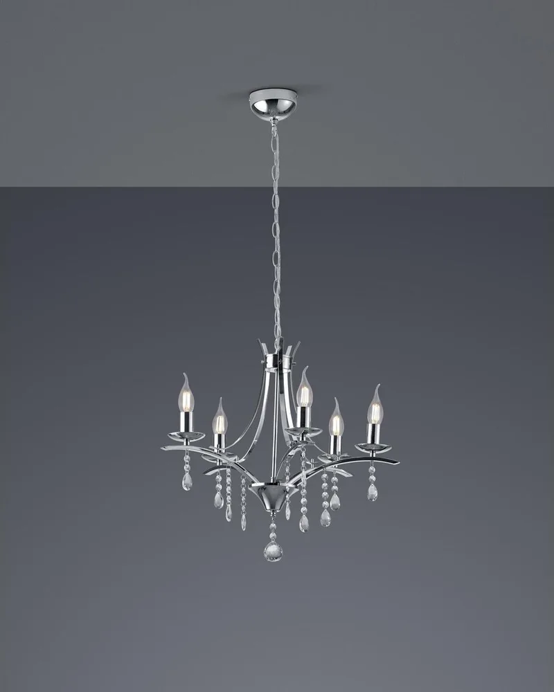 LUCERNA - Kroonluchter - excl. 5x E14 4 W - Plafondbevestiging van Trio in Chroom – productfoto