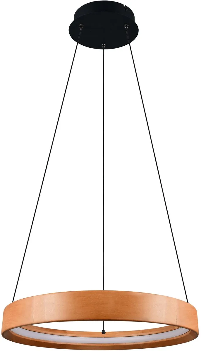 LYNWOOD - Hanglamp - incl. 1x SMD 28 W - Dimbaar met schakelaar - Plafondbevestiging - Geheugenfunctie - In hoogte verstelbaar - FSC-certificaat by Trio in Houtkleurig – product photo