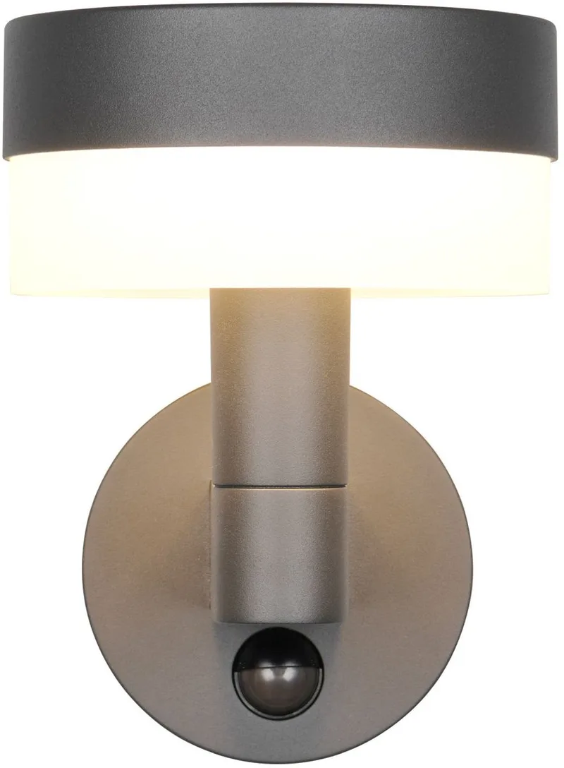 MACKENZIE - Wandlamp - incl. 1x SMD 8 W - Bewegingssensor - Wandmontage - Niet geschikt voor externe dimmer - Niet dimbaar - Buitenverlichting - IP54 de Trio en Anthracite – photo produit