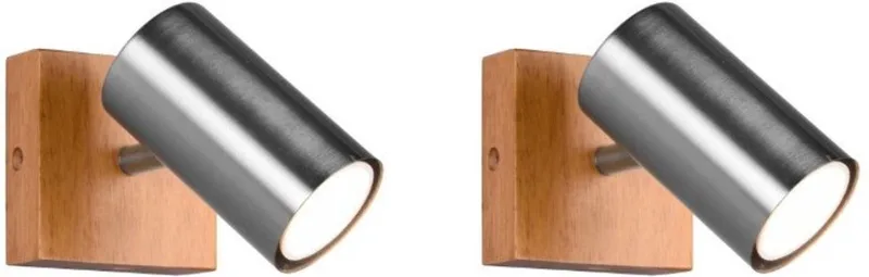 Marley 1-Spot Mat Houtkleurige basis - 2 stuks de Trio en Nikkel – photo produit