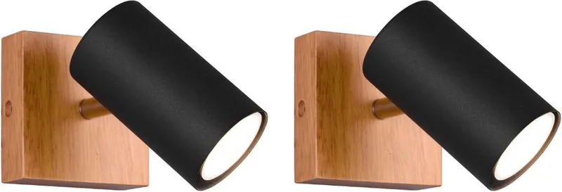 Marley 1-Spot Mat Houtkleurige basis - 2 stuks de Trio en Noir – photo produit