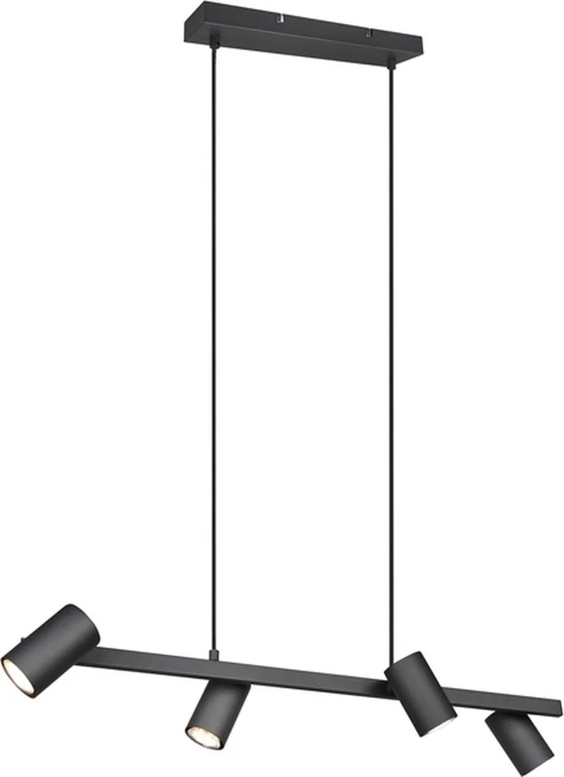 MARLEY - Hanglamp - excl. 4x GU10 4,9 W - Plafondbevestiging - In hoogte verstelbaar de Trio en Zwart mat – photo produit