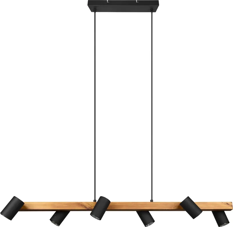 MARLEY - Hanglamp - excl. 6x GU10 4,9W - Plafondbevestiging - In hoogte verstelbaar fra Trio i Zwart mat – produktbillede